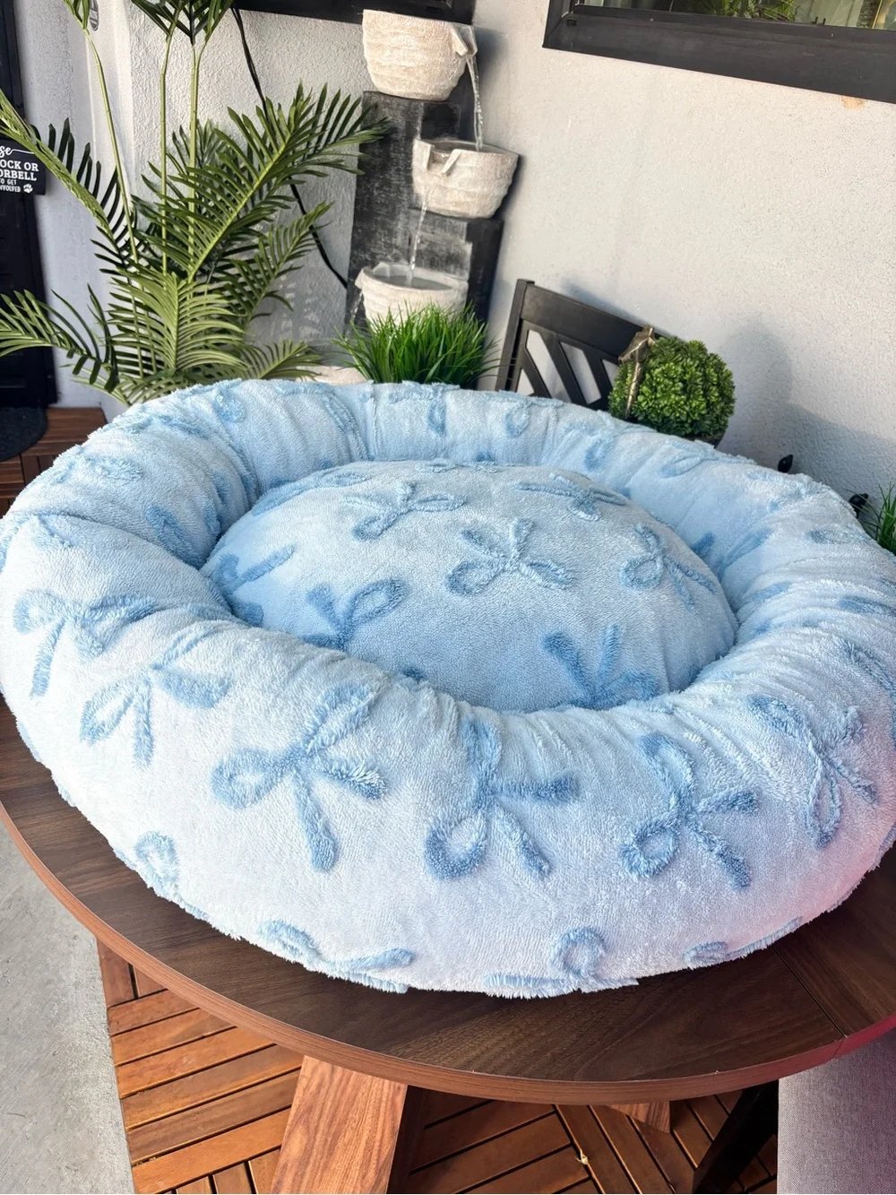 BEDSURE LARGE SIZE BLUE BOWS PET BED 🩵🐾